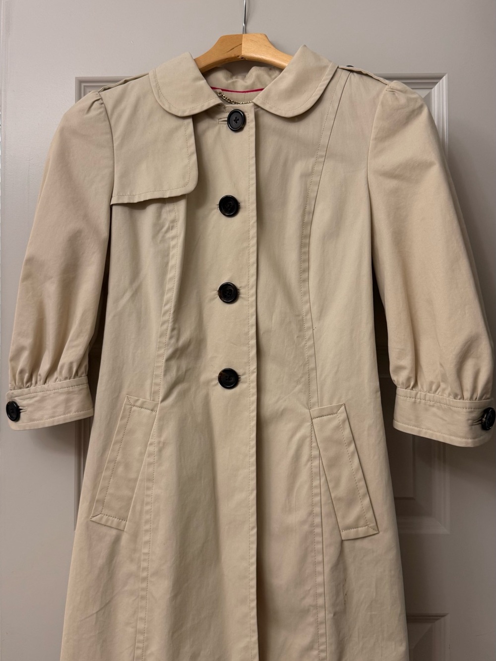 Banana Republic Beige Raincoat with Button Front